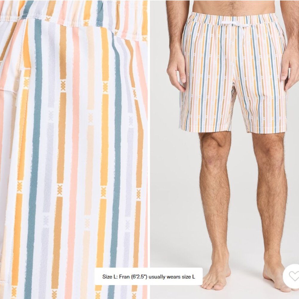 Rhone R&R Swim Trunks 7.5” Inseam Striped Medium NWT Lined Performance